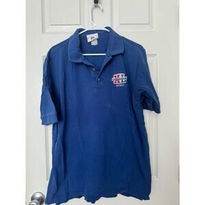 NFL Detroit Super Bowl XL Blue Cotton Polo Shirt Sz: Large